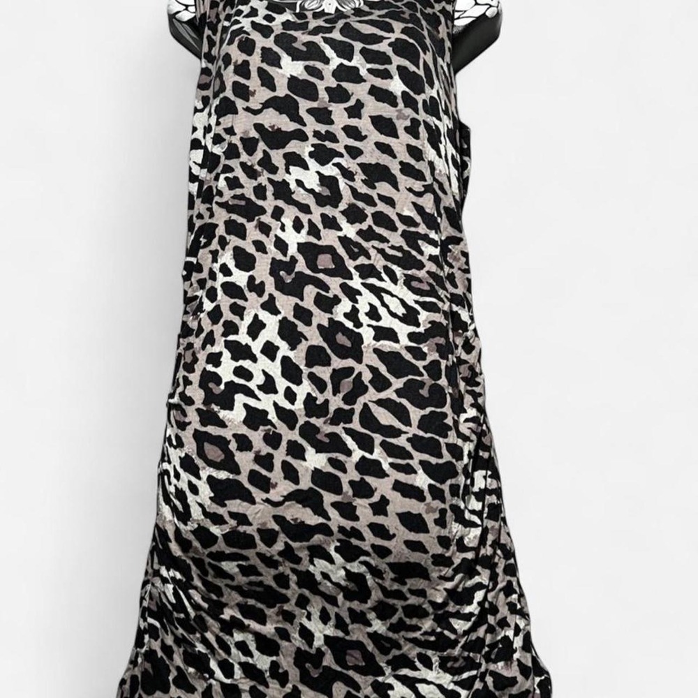 JETSET Dress Women Size XL Animal Print Sleeveles Maxi Cheetah Print Y2K Stretch